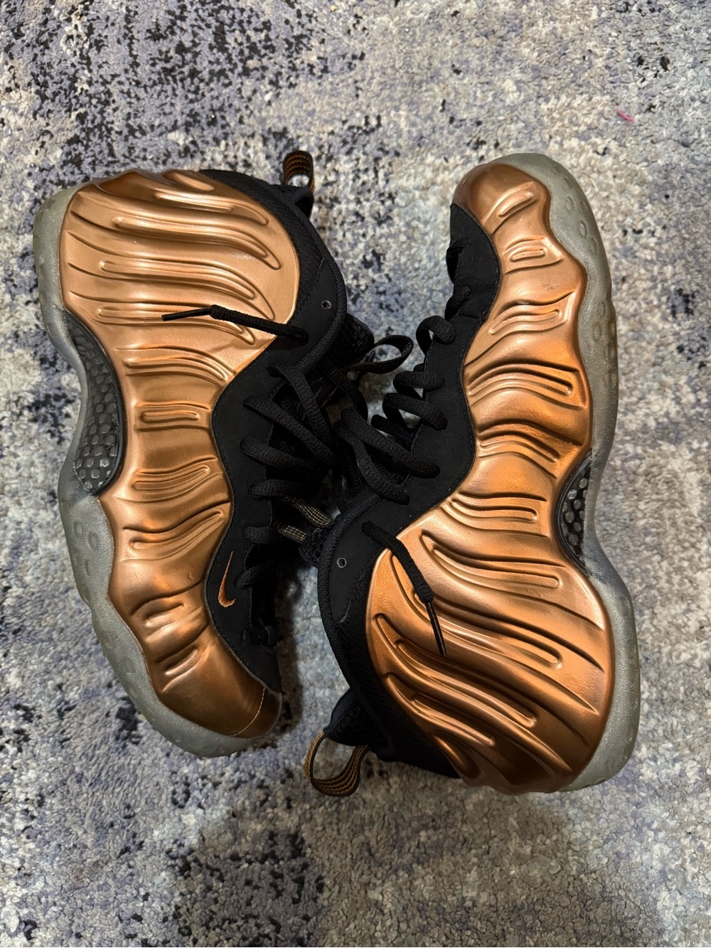 Nike mens Metallic Copper Foamposite Sneakers